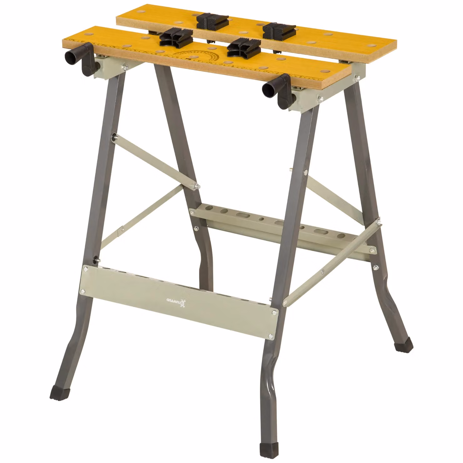 DURHAND 4-in-1 Adjustable Foldable Saw Horse Clamp Work Bench in Grey, W/D/H: 62.5 x 78.5 x 60.5 cm – 2