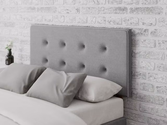 Aspire Store Presley Modern Upholstered Velvet Headboard in Grey, Width: 60 cm