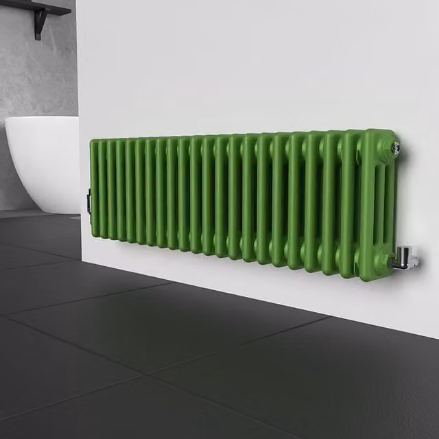 Lux Heat Horizontal Column Radiator in Green, W/H: 101 x 30 cm