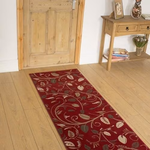 runrug Scroll Red Hallway Runner Rug, W/D/H: 60 x 300 x 0.9 cm – 1