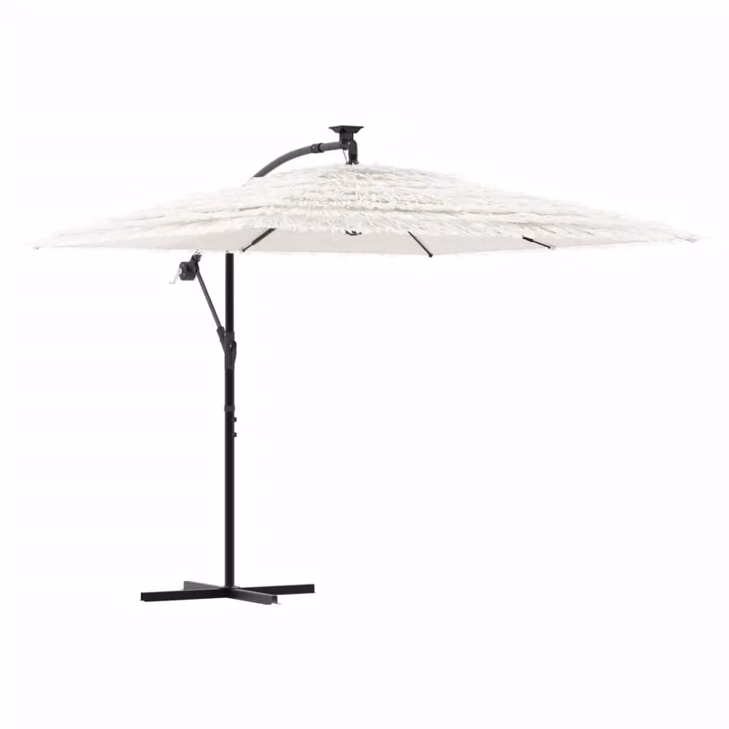 Berkfield Home Garden Parasol with Steel Pole, White, W/D/H: 246 x 246 x 230 cm – 2