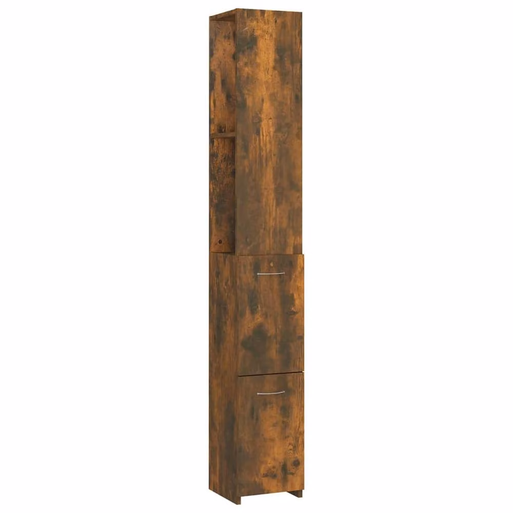Berkfield Home Premium Bathroom Cabinet in Smoked Oak Brown, W/D/H: 25 x 26.5 x 170 cm – 2