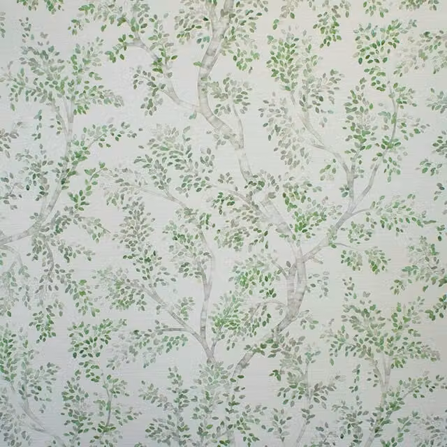 Fibre Naturelle Somerley Eden Floral Cotton Fabric in Green