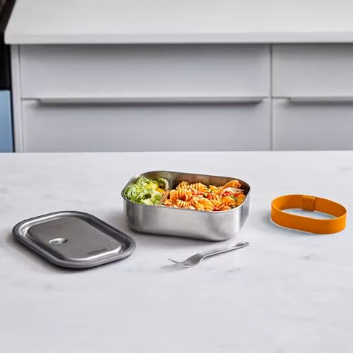 Black + Blum Stainless Steel Leakproof Bento Lunch Box with Dividers, 1L, Orange – 6