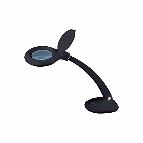 Lifemax Adjustable Black Magnifying Table Task Light