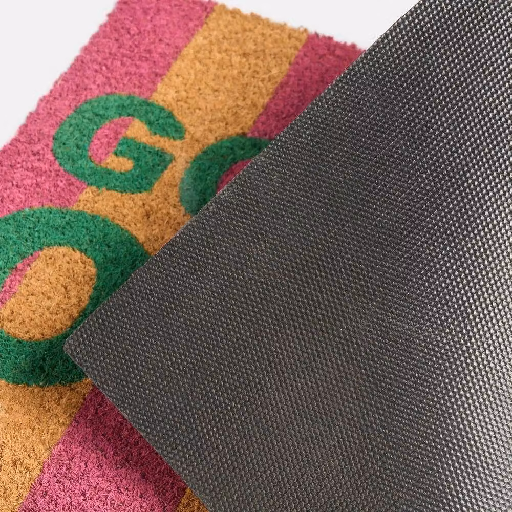 Kelvenix Striped Hello Goodbye Slogan Doormat, Multicolour Green and Pink Coir, W/D/H: 60 x 40 x 1 cm – 2