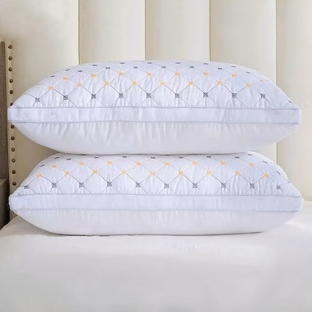 PAWNORA Firm Support Breathable Polyester Pillows in White, Pack of 2