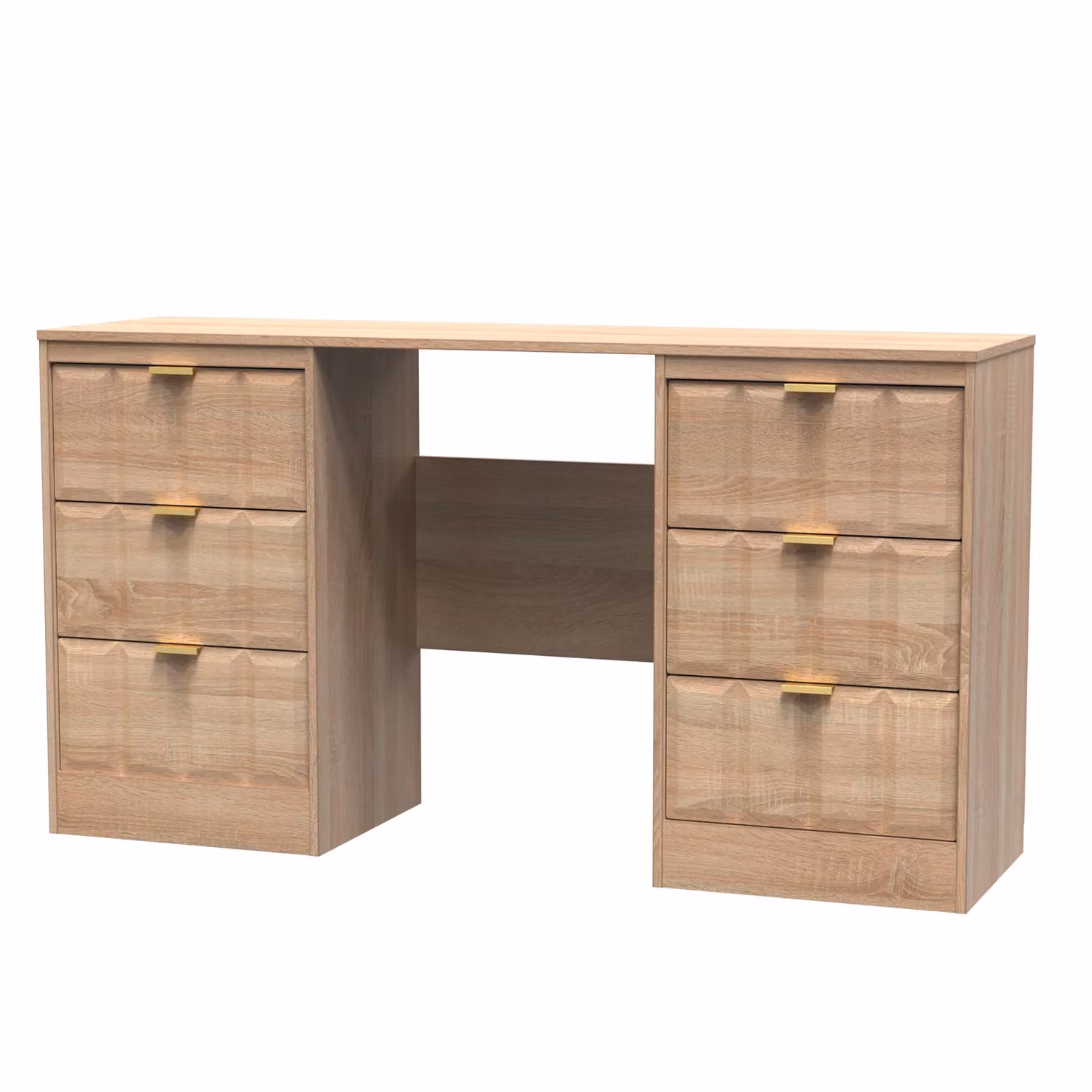 Ready Assembled 2 U Seattle 6 Drawer Kneehole Desk in Light Oak – 2
