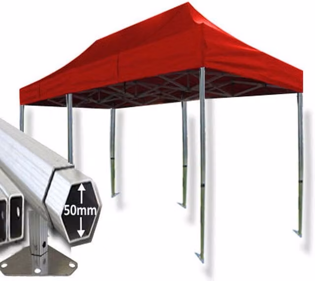 Crocodile Trading Ltd Extreme 50 Instant Pop Up Gazebo, Red, W: 6 m, D: 3 m
