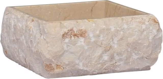 Berkfield Square Marble Home Sink in Beige, W/D/H: 30 x 30 x 13 cm