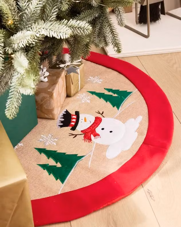 Dibor Traditional Red Snowman Christmas Tree Skirt, Diameter: 86 cm – 2