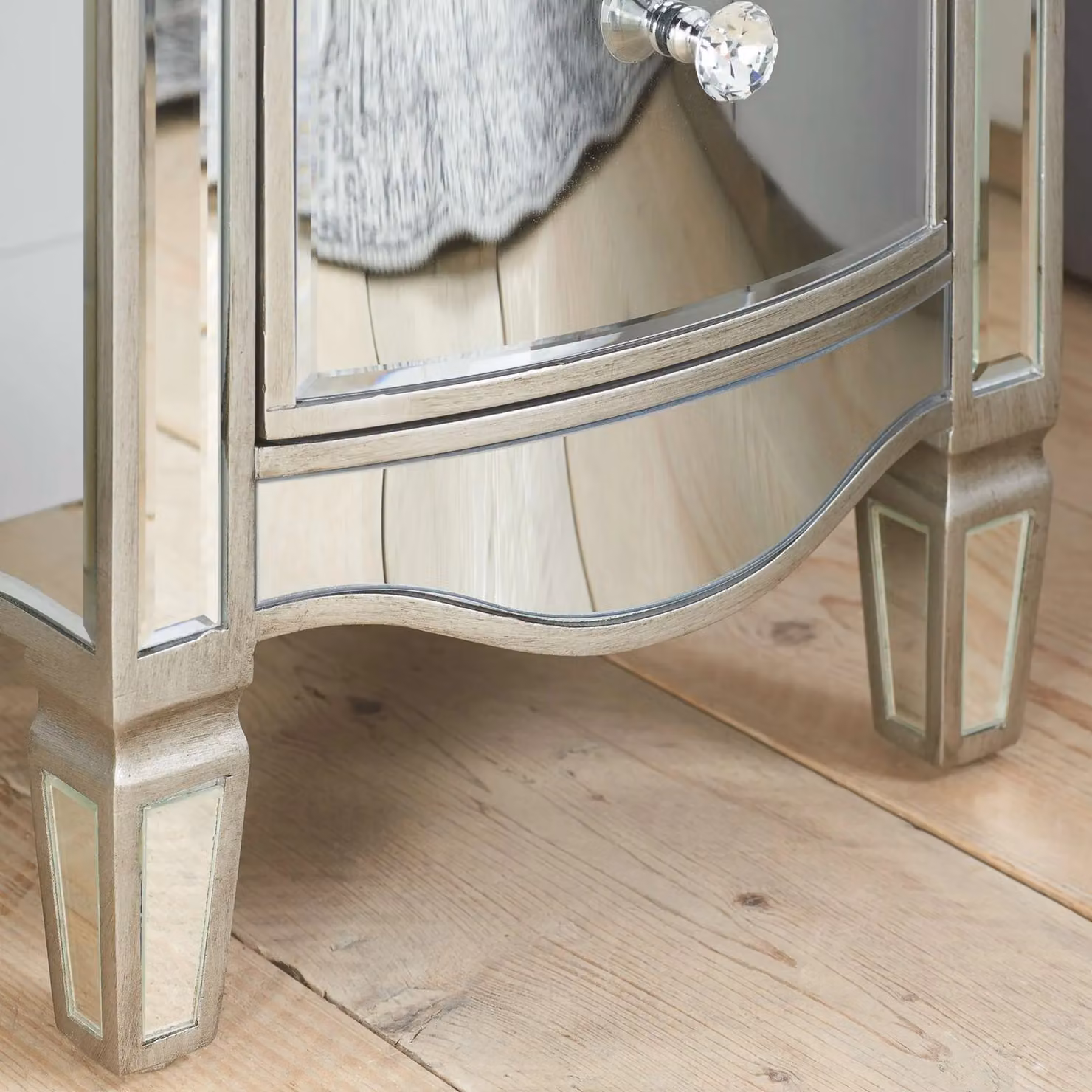 Birlea Elysee 2 Drawer Silver Mirrored Bedside Table – 4