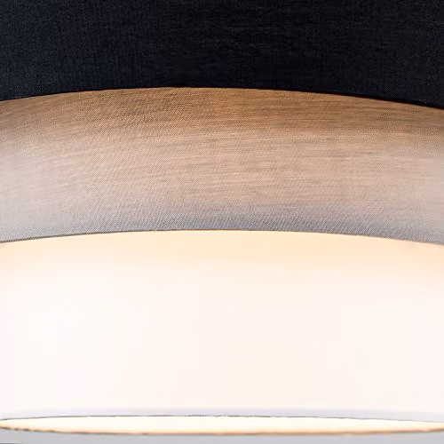 ValueLights Modern Round Three Tier Fabric Ceiling Pendant Light Shades in Black, Grey or White, Set of 2, Shade Width: 30 cm – 6