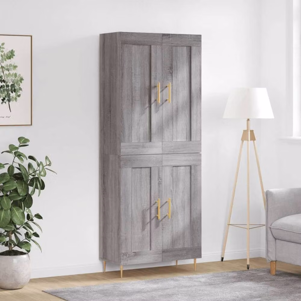 Berkfield Home Sonoma Highboard in Grey, W/D/H: 69.5 x 34 x 180 cm – 2