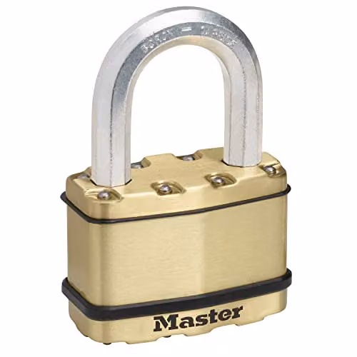 Master Lock Excell Brass Finish Gold Padlock with 64mm Body and 38mm Shackle