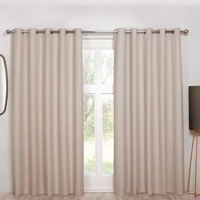 Sundour Cosmos Blackout Eyelet Curtains in Sand/Beige, Width: 117 cm, Drop: 183 cm