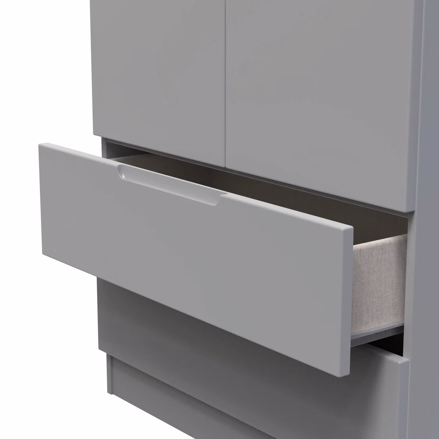 2 U Lucca Ready Assembled Tall 2 Drawer Double Wardrobe in Dark Grey – 3