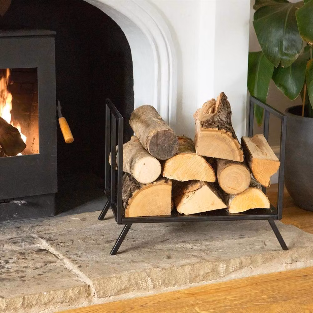 Havendro Black Metal Fireside Log Storage Rack for Indoor Wood Burners W/D/H: 48 x 48 x 48 cm – 2