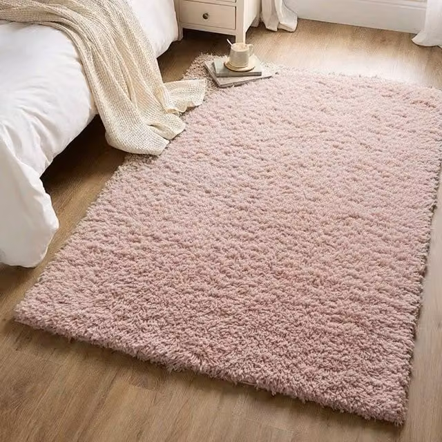 Kukoon Pink Pastel Shaggy Rug, Soft Fluffy Pile Area Mat, W: 120 cm, L: 170 cm