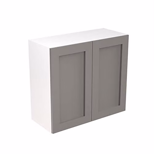 Kitchen Kit Shaker Door Flatpack Wall Cabinet in Dust Grey Matt, W: 80 cm, H: 72 cm
