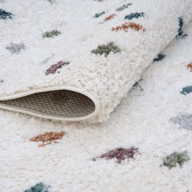 THE RUGS Modern Dotted Patterned Soft Shaggy Area Rug, Multicolour, W: 80 cm, L: 300 cm – 1