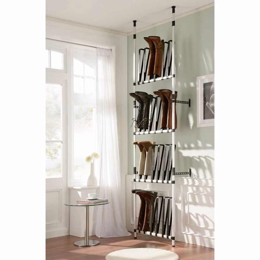 Berkfield Home Telescopic Metal Boot Rack with Rods in Silver – 2