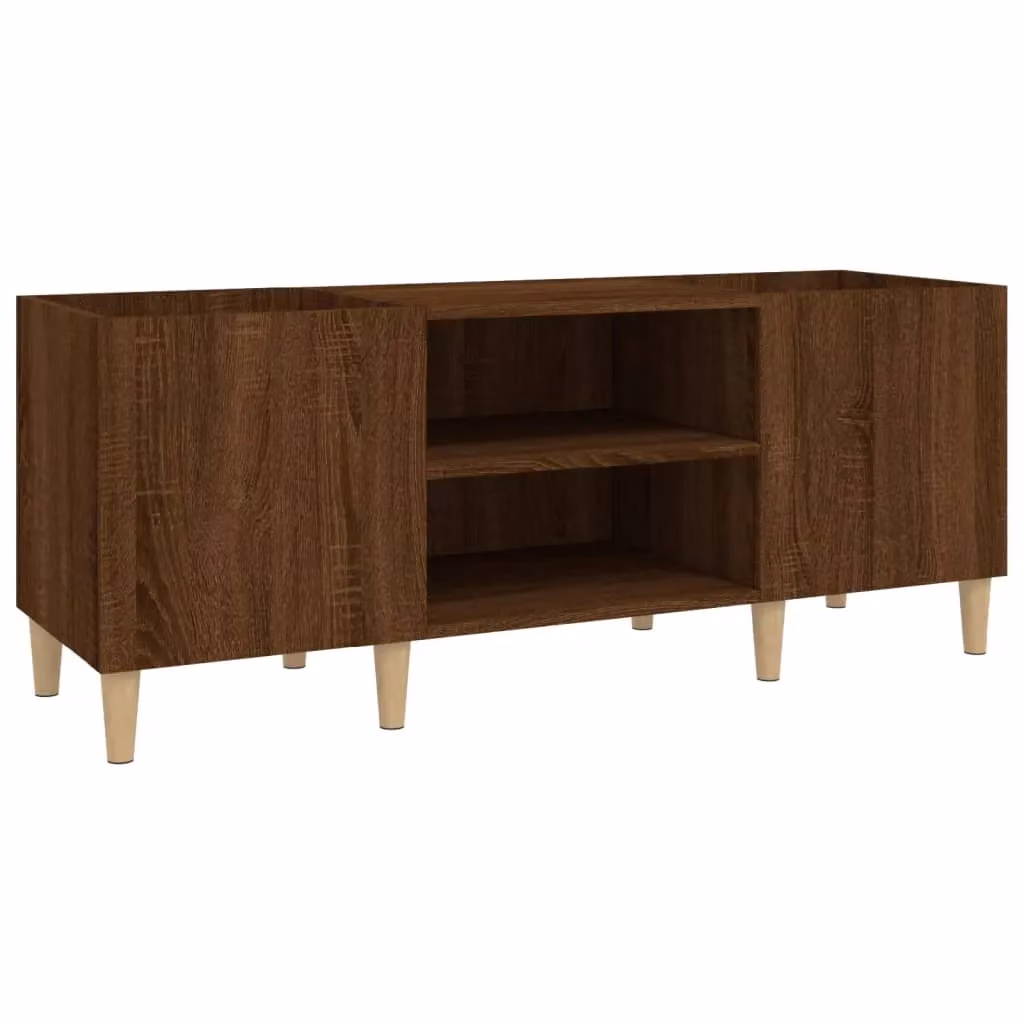 Berkfield Home Record Cabinet in Brown Oak, W/D/H: 121 x 38 x 48 cm – 2
