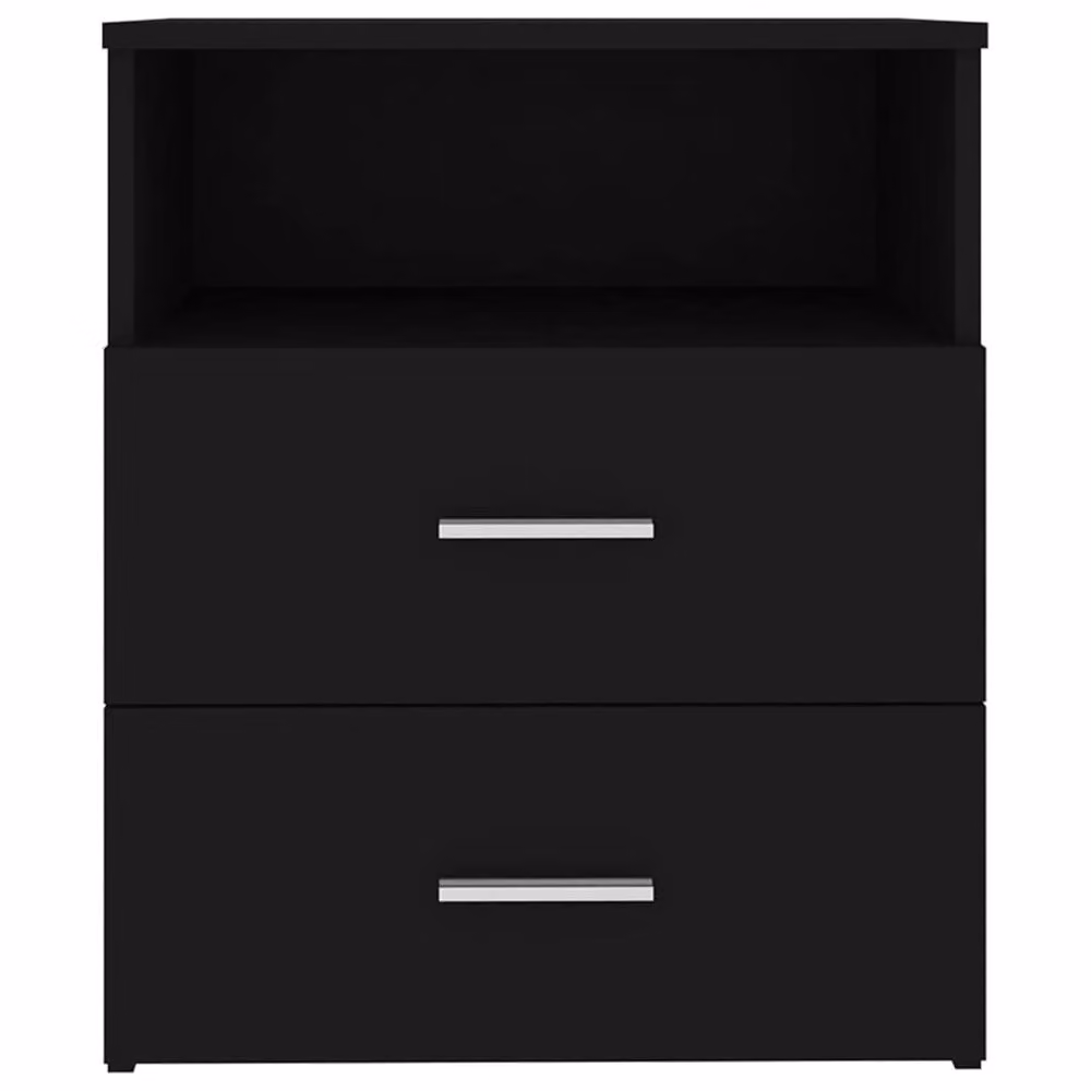 Berkfield Home Modern Black Bedside Cabinet W/D/H: 50 x 32 x 60 cm – 4