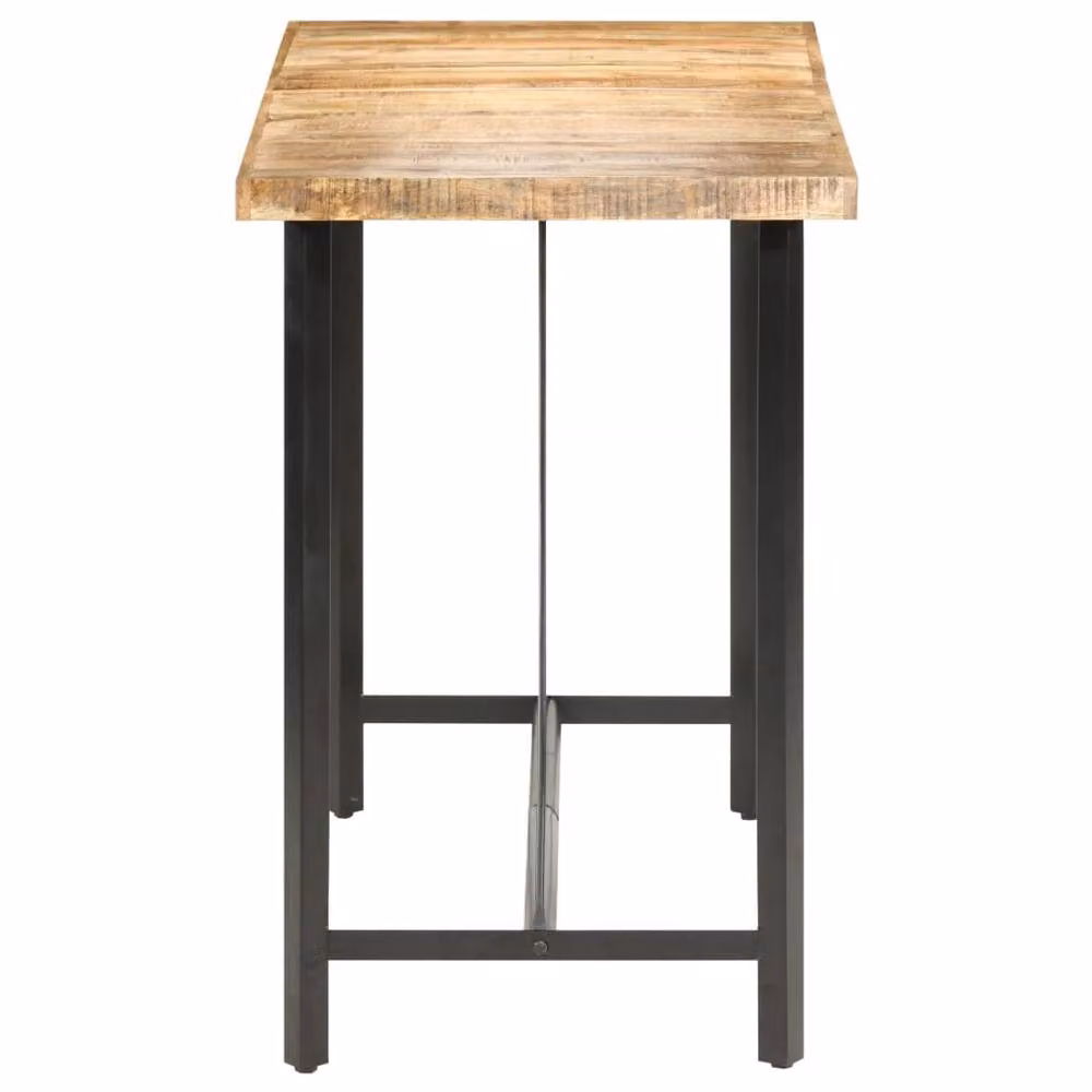 Berkfield Home Bar Table in Brown Rough Mango Wood, W/D/H: 150 x 70 x 107 cm – 2