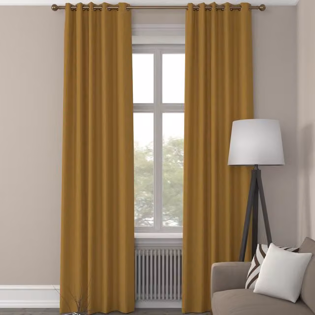 Terrys Clarence Gold Velvet Made to Measure Eyelet Curtain Panel