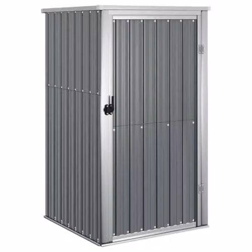 vidaXL Grey Metal and Plastic Garden Tool Shed W/D/H: 161 x 89 x 88 cm