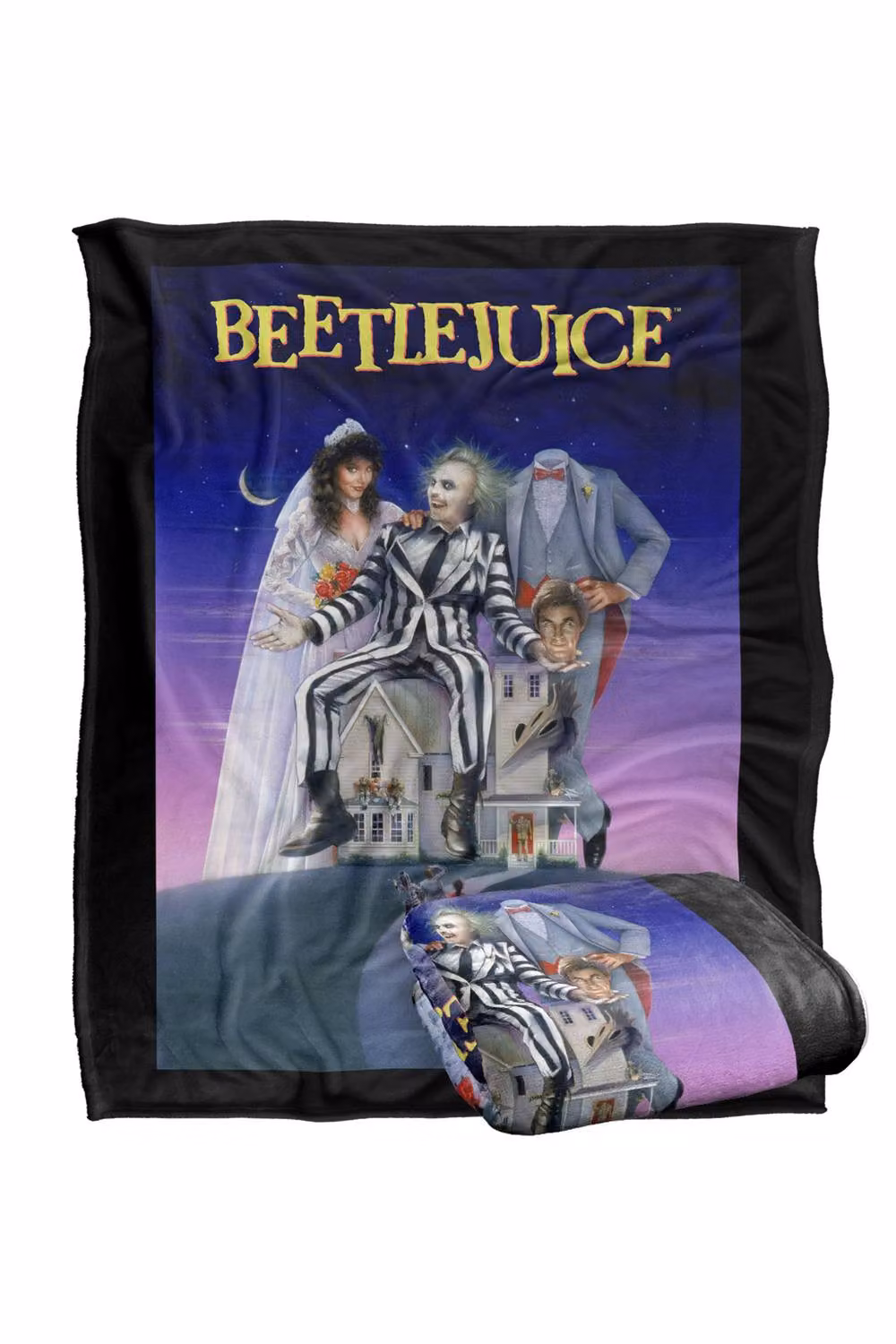 LOGOVISION Beetlejuice Original Movie Poster Super Soft Fleece Throw Blanket, Multicolour, W/D/H: 91 x 147 cm – 7