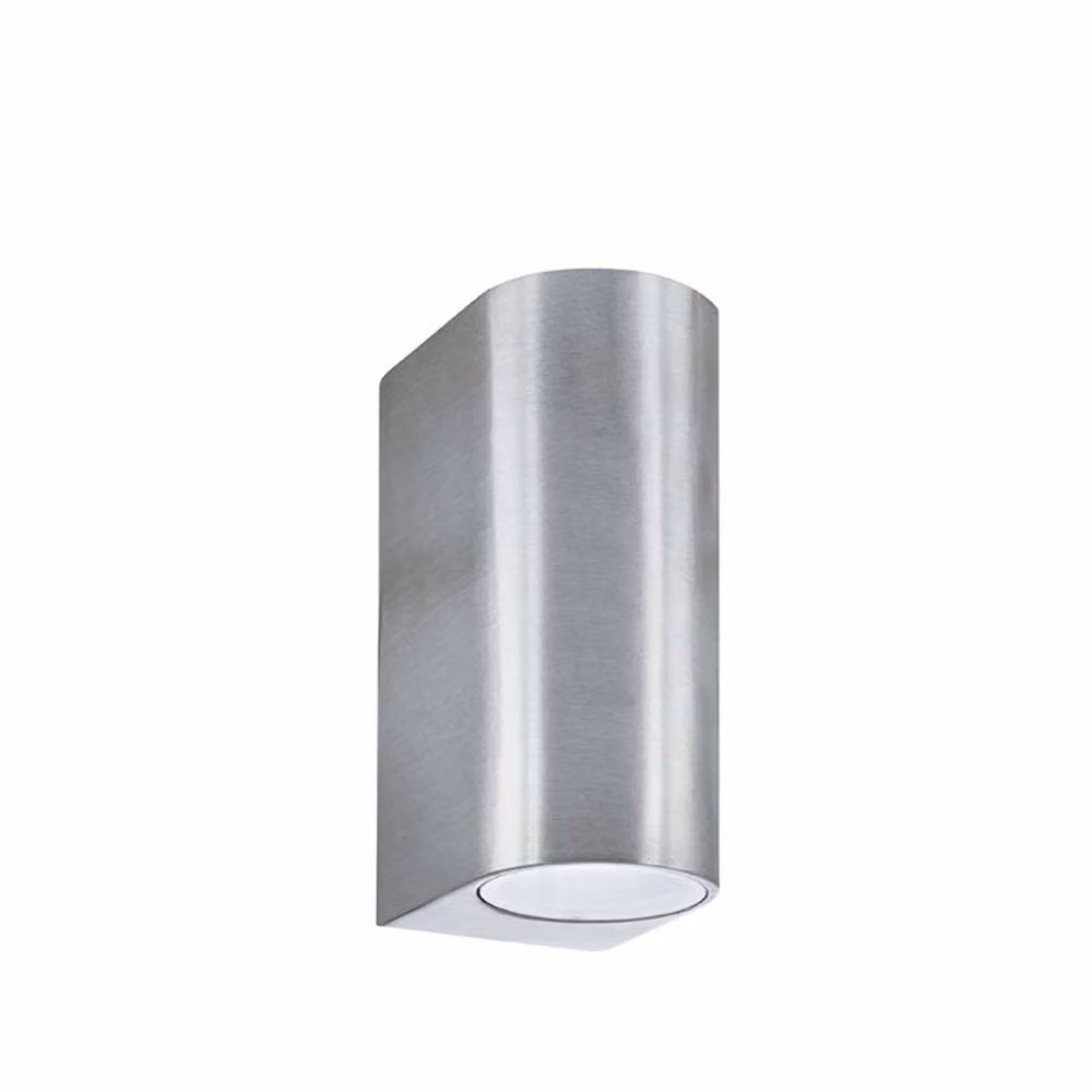 Lighting Collection Signal Modern Silver Outdoor Wall Light with Transparent Glass – 2