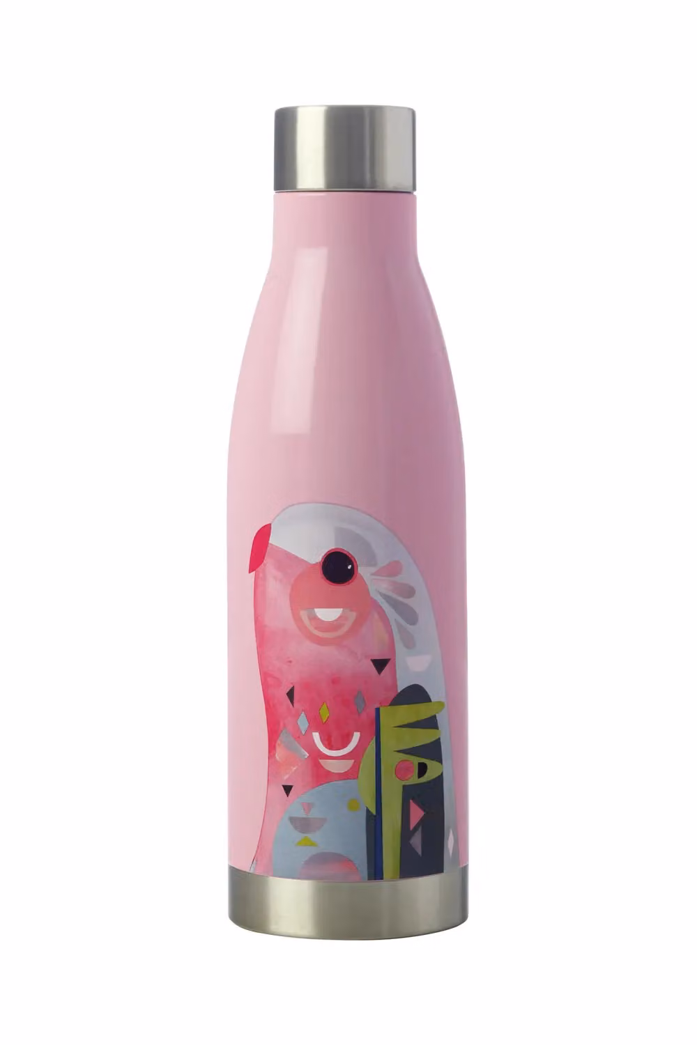 Maxwell & Williams Pete Cromer Pink Parrot Vacuum Insulated Stainless Steel Bottle, 500ml – 2
