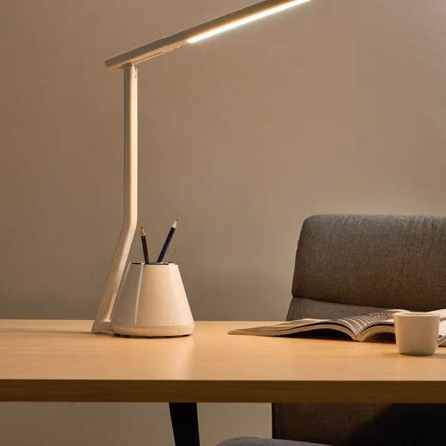 Wyld and Coco White LED Desk Lamp with Dimmer, 3 CCT Modes and Pen Holder