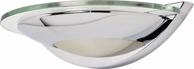 Litecraft Modern Glass Wall Light Uplighter in Polished Chrome and Silver