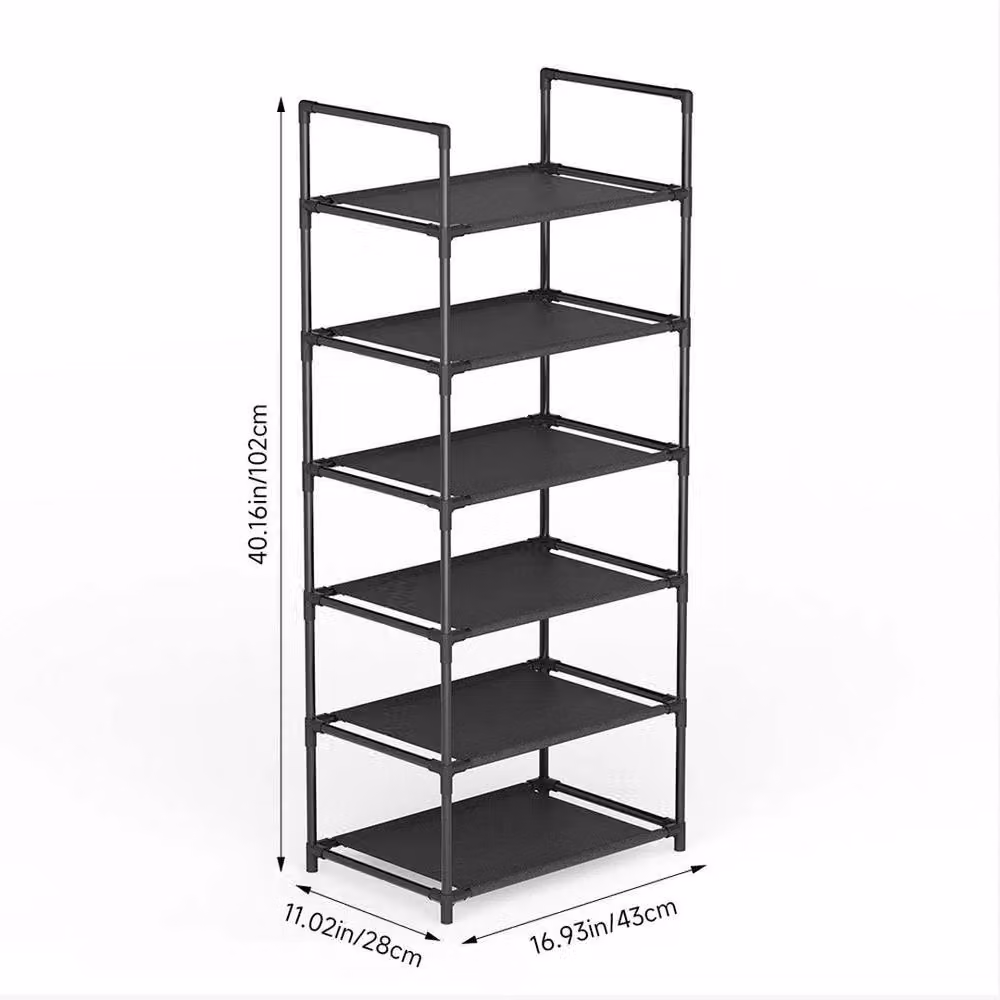 SPETLEK 6-Tier Metal Shoe Rack in Black – 2
