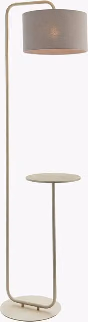 Perch & Parrow Harlee Champagne Standing Floor Lamp with Table in Gold/Brass and Grey
