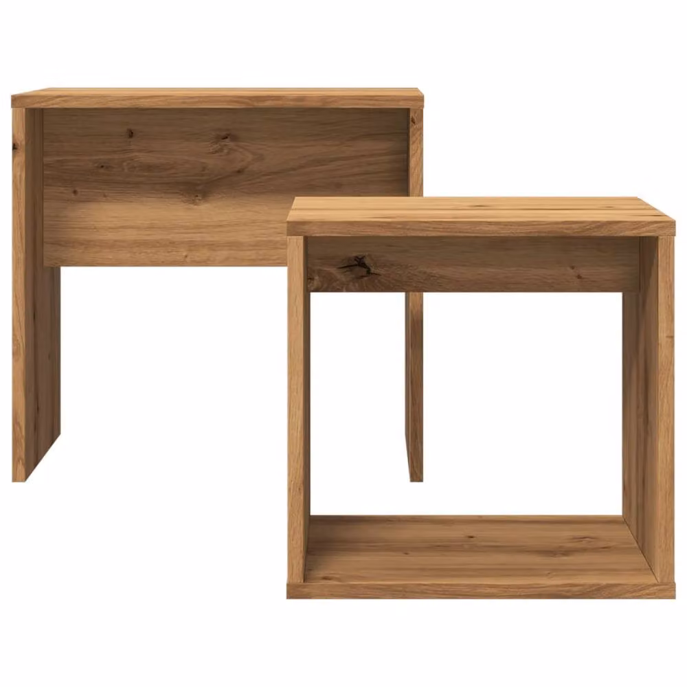 Berkfield Home Nesting Coffee Tables, 2 Piece Set in Brown Artisan Oak Engineered Wood – 3