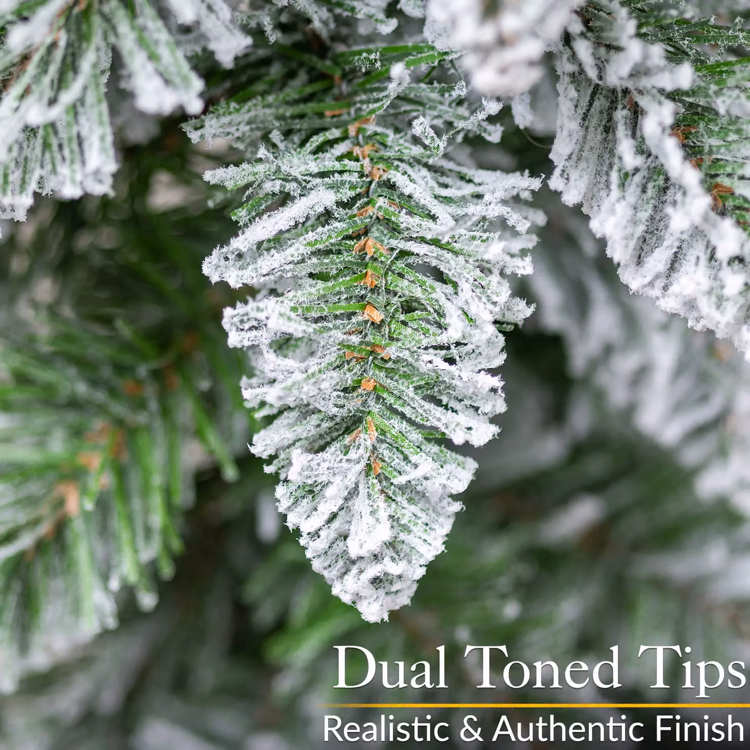 Christow Flocked Snowy Artificial Pine Christmas Garland in Green and White, Length: 180 cm – 4