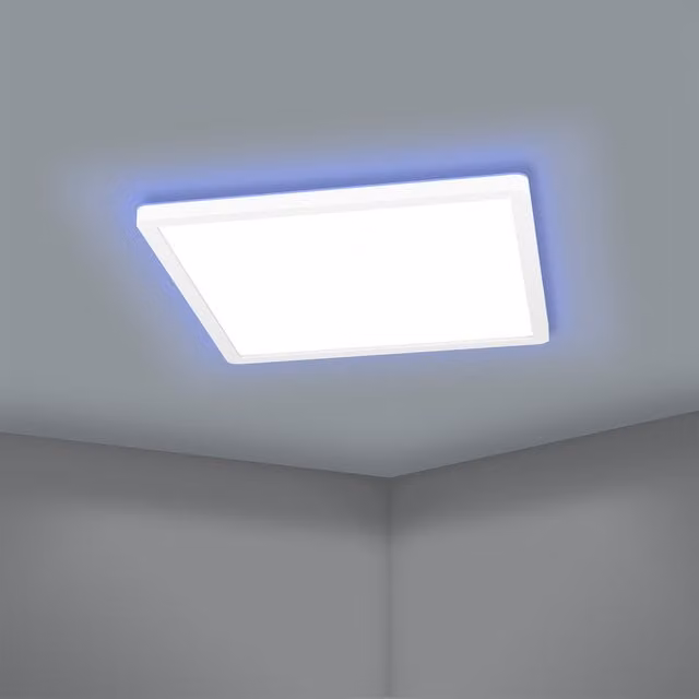 Eglo Rovito-Z Square White Plastic LED Ceiling Light with RGBW and Dimmable Function