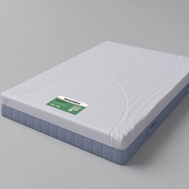 DreamEco White Antibacterial Hybrid Eco Pocket Spring Memory Foam Mattress, W/D/H: 140 x 200 x 25 cm