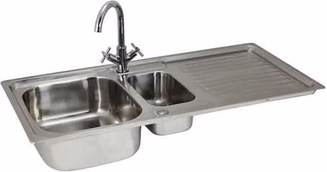 KuKoo Stainless Steel Reversible Undermount Kitchen Sink in Silver