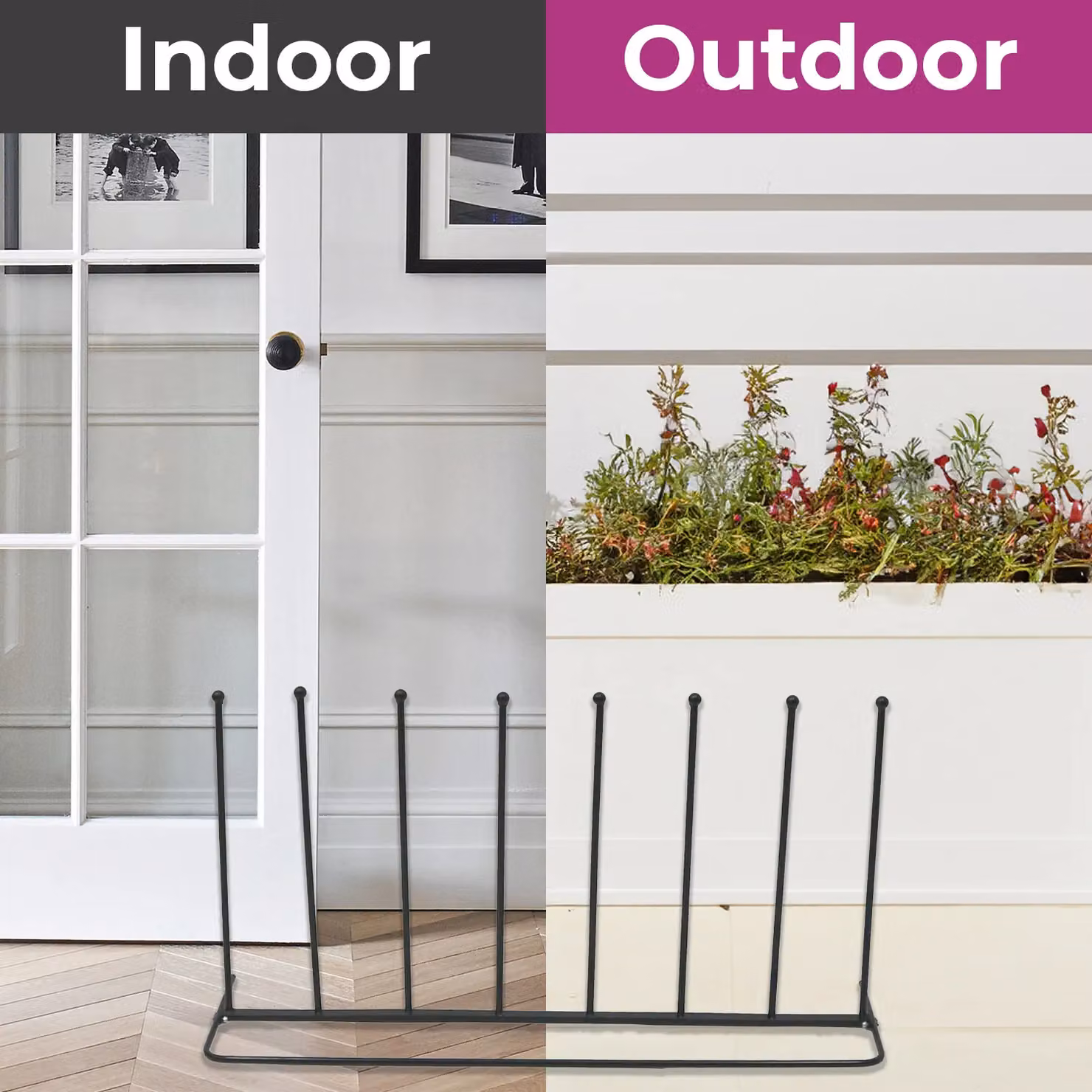 Neo Black Powder Coated Metal Freestanding Boot Rack and Shoe Holder – 3