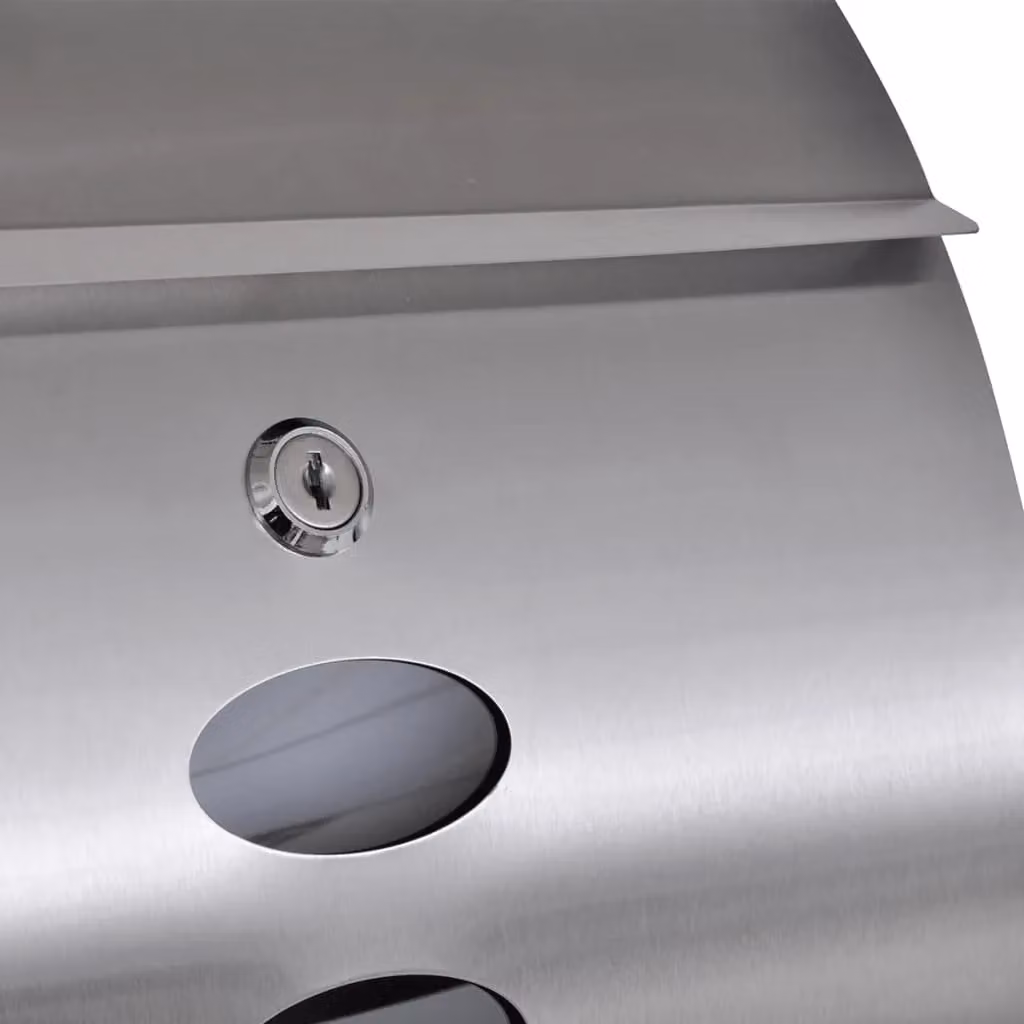 Berkfield Home Double Mailbox on Stand in Silver Stainless Steel – 2