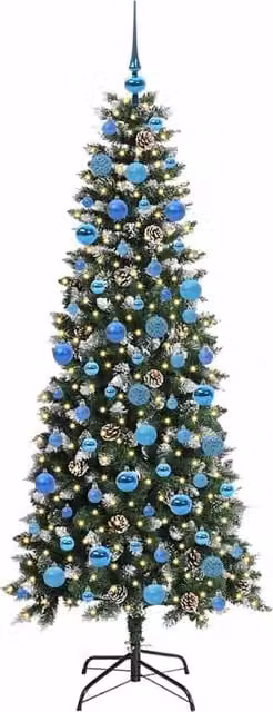 Berkfield Home Elegant Green Artificial Christmas Tree with 300 LEDs, W/D/H: 76 x 76 x 180 cm