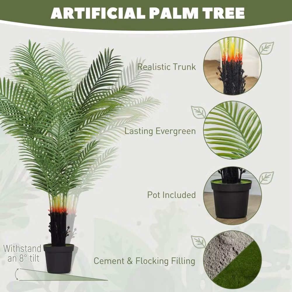 Wyld Haus 150cm Artificial Areca Palm Tree in Pot, Green – 4