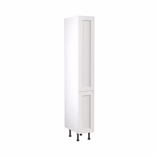 Kitchen Kit White Matt Shaker Door Tall Larder Cabinet W: 30 cm, H: 212 cm