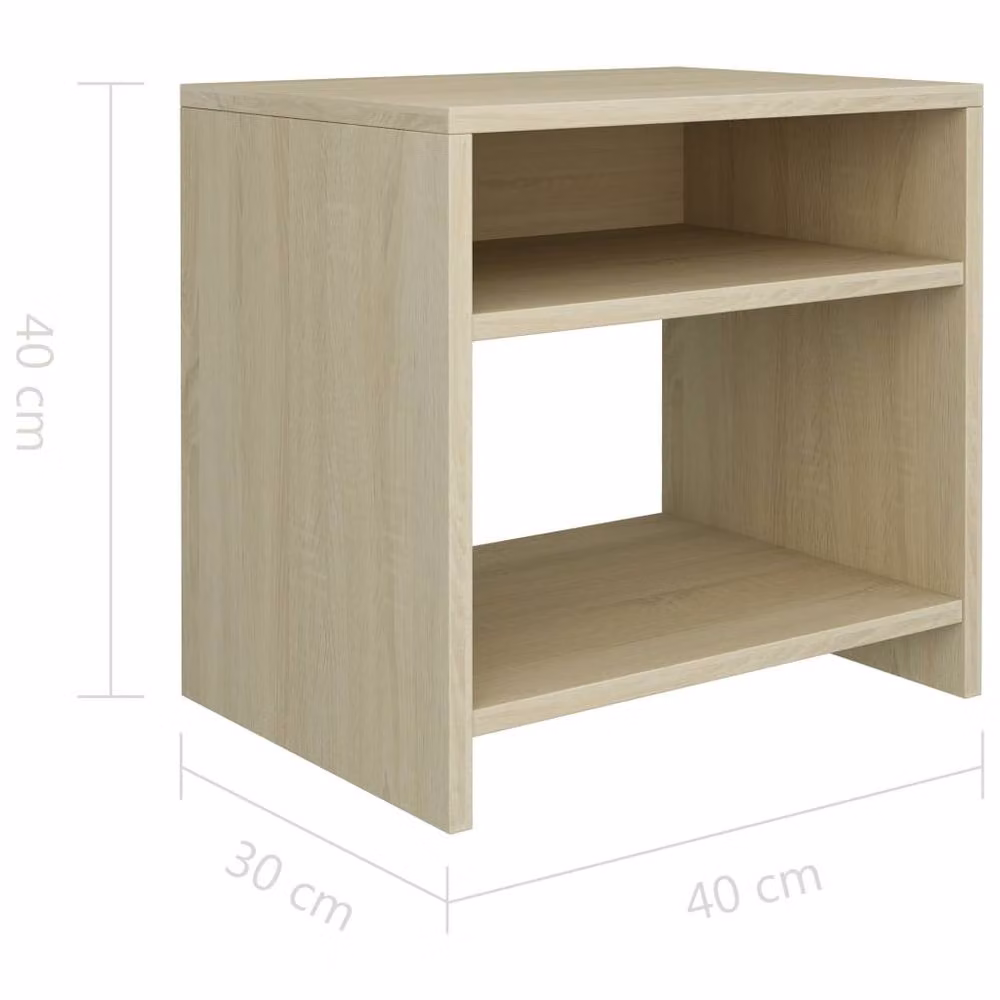 Berkfield Home Elegant Bedside Cabinet in Sonoma Oak, W/D/H: 40 x 30 x 40 cm – 3