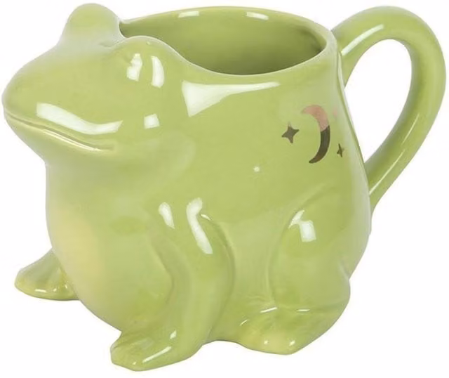 Something Different Luna Frog Ceramic Mug in Green